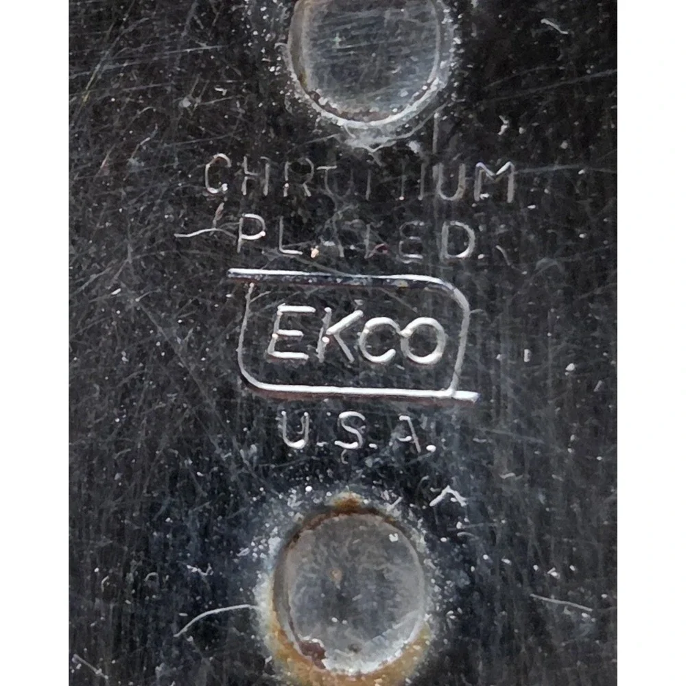 Vintage Ekco Solid Chromium Plated Metal Spatula Black Handle Made in the USA